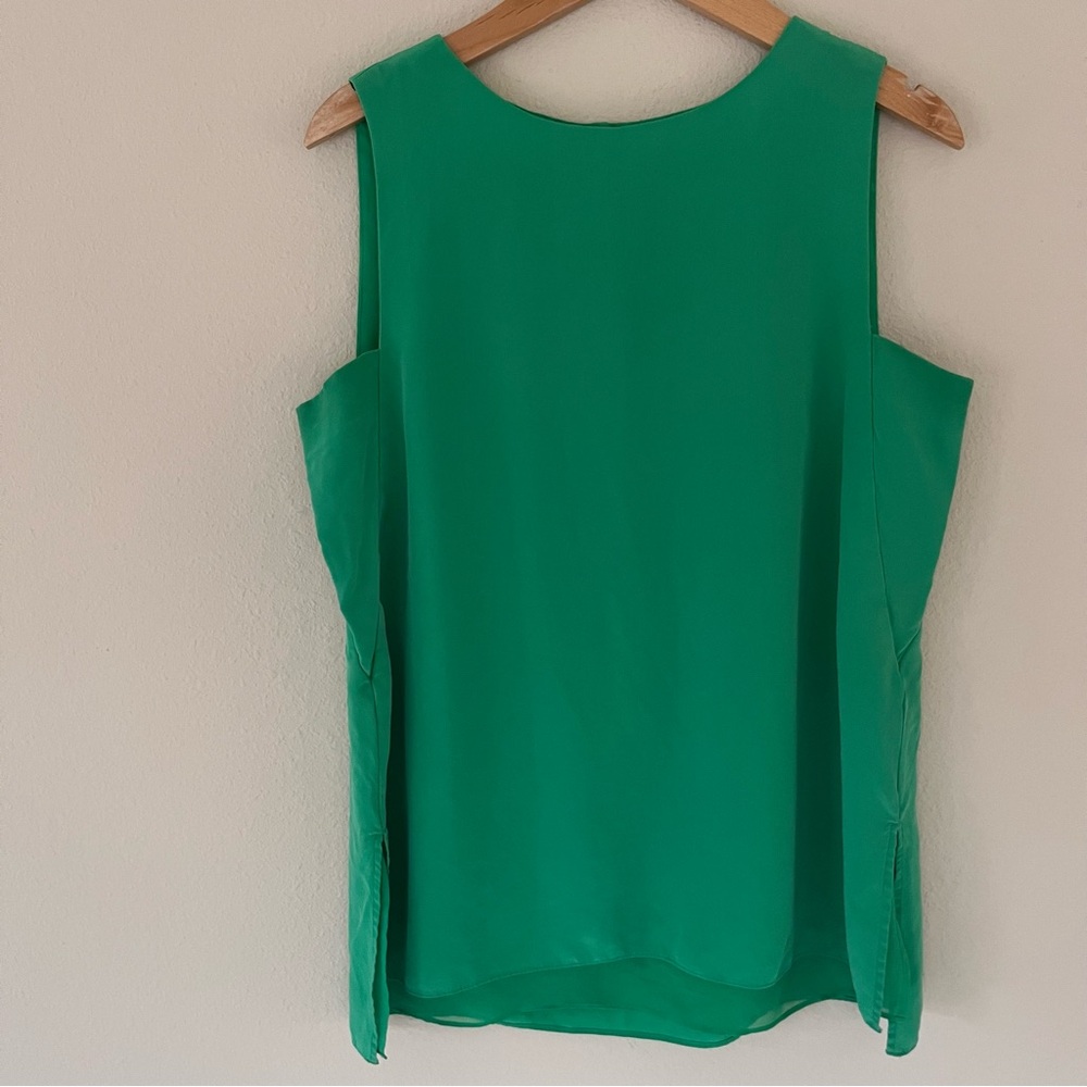 Antonio Melani Womens Silk Sleeveless Top Medium Kelly Green Luxury Career